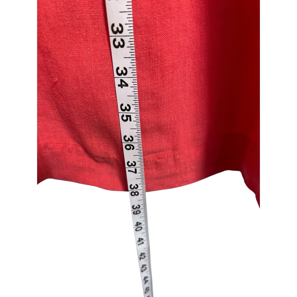 NWOT J McLaughlin Dress Sz L Nylee 100% Linen Coral Rose Pink 3/4 Sleeve Pockets - Picture 10 of 15